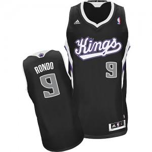 Maillot NBA Sacramento Kings #9 Rajon Rondo Noir Adidas Swingman Alternate - Enfants