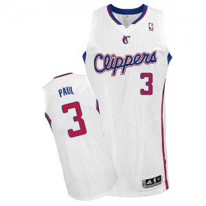 Maillot NBA Los Angeles Clippers #3 Chris Paul Blanc Adidas Authentic Home - Homme