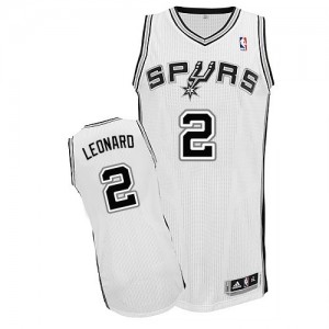San Antonio Spurs Kawhi Leonard #2 Home Authentic Maillot d'équipe de NBA - Blanc pour Homme