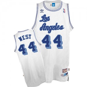 Los Angeles Lakers #44 Mitchell and Ness Throwback Blanc Swingman Maillot d'équipe de NBA à vendre - Jerry West pour Homme