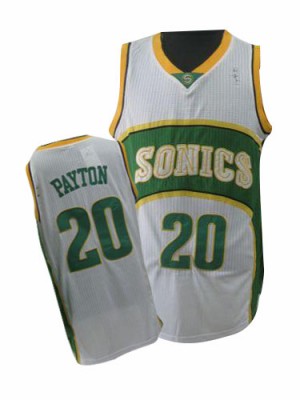 Maillot NBA Authentic Gary Payton #20 Oklahoma City Thunder Throwback SuperSonics Blanc - Homme