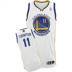 Maillot NBA Golden State Warriors #11 Klay Thompson Blanc Adidas Authentic Home - Femme