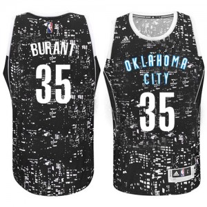 Oklahoma City Thunder Kevin Durant #35 City Light Authentic Maillot d'équipe de NBA - Noir pour Homme