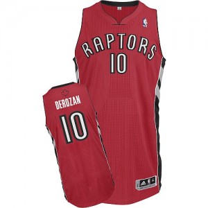 Maillot NBA Rouge DeMar DeRozan #10 Toronto Raptors Road Authentic Homme Adidas