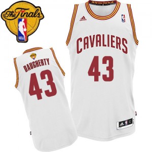 Maillot NBA Swingman Brad Daugherty #43 Cleveland Cavaliers Home 2015 The Finals Patch Blanc - Homme