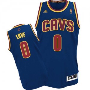 Maillot NBA Cleveland Cavaliers #0 Kevin Love Bleu marin Adidas Authentic CavFanatic - Homme