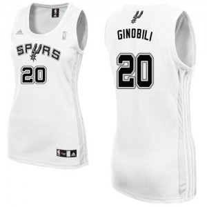 Maillot NBA Swingman Manu Ginobili #20 San Antonio Spurs Home Blanc - Femme