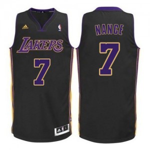 Maillot Adidas Noir (Violet NO.) Swingman Los Angeles Lakers - Larry Nance #7 - Homme