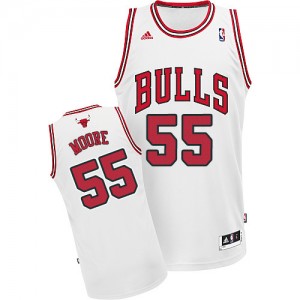 Maillot NBA Chicago Bulls #55 E'Twaun Moore Blanc Adidas Swingman Home - Homme