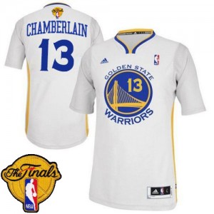 Maillot NBA Golden State Warriors #13 Wilt Chamberlain Blanc Adidas Swingman Alternate 2015 The Finals Patch - Homme