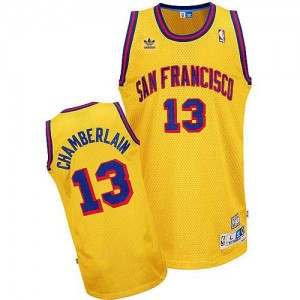 Maillot NBA Swingman Wilt Chamberlain #13 Golden State Warriors Throwback San Francisco Day Or - Homme