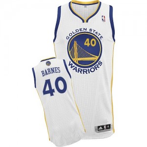 Maillot NBA Blanc Harrison Barnes #40 Golden State Warriors Home Authentic Homme Adidas