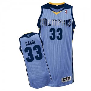 Maillot NBA Bleu clair Marc Gasol #33 Memphis Grizzlies Alternate Authentic Homme Adidas