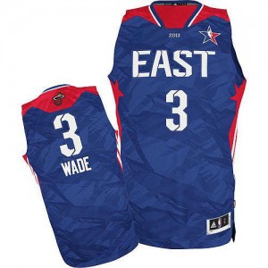Miami Heat #3 Adidas 2013 All Star Bleu Authentic Maillot d'équipe de NBA pour pas cher - Dwyane Wade pour Homme