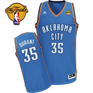 Oklahoma City Thunder #35 Adidas Road Finals Patch Bleu royal Swingman Maillot d'équipe de NBA en soldes - Kevin Durant pour Homme