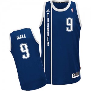 Oklahoma City Thunder Serge Ibaka #9 Alternate Swingman Maillot d'équipe de NBA - Bleu marin pour Homme