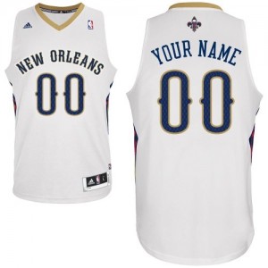 Maillot NBA New Orleans Pelicans Personnalisé Swingman Blanc Adidas Home - Femme