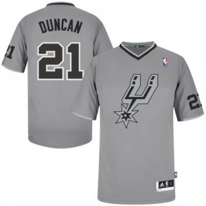 Maillot NBA Gris Tim Duncan #21 San Antonio Spurs 2013 Christmas Day Authentic Homme Adidas