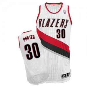 Maillot NBA Authentic Terry Porter #30 Portland Trail Blazers Home Blanc - Homme