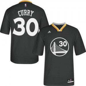 Golden State Warriors #30 Adidas Alternate Noir Authentic Maillot d'équipe de NBA préférentiel - Stephen Curry pour Homme