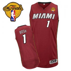 Miami Heat #1 Adidas Alternate Finals Patch Rouge Authentic Maillot d'équipe de NBA Le meilleur cadeau - Chris Bosh pour Homme