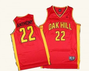 Maillot NBA Rouge Carmelo Anthony #22 New York Knicks Oak Hill Academy High School Authentic Homme Adidas