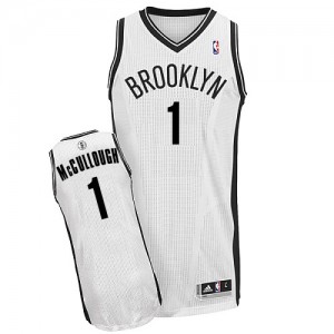 Maillot NBA Blanc Chris McCullough #1 Brooklyn Nets Home Authentic Homme Adidas