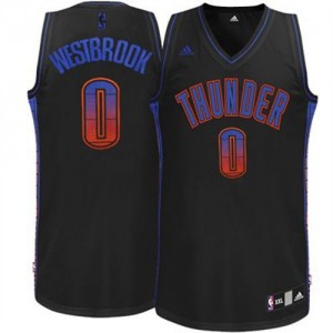 Maillot NBA Oklahoma City Thunder #0 Russell Westbrook Noir Adidas Swingman Vibe - Homme