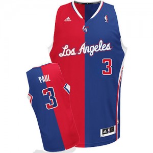 Los Angeles Clippers Chris Paul #3 Split Fashion Swingman Maillot d'équipe de NBA - Rouge Bleu pour Homme