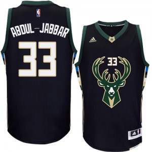 Maillot Authentic Milwaukee Bucks NBA Alternate Noir - #33 Kareem Abdul-Jabbar - Homme