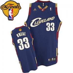 Maillot Adidas Bleu marin Throwback 2015 The Finals Patch Swingman Cleveland Cavaliers - Shaquille O'Neal #33 - Homme