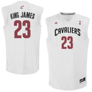 Maillot Authentic Cleveland Cavaliers NBA King James Blanc - #23 LeBron James - Homme