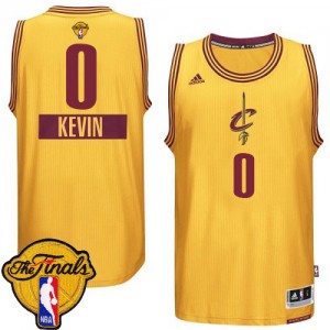 Maillot NBA Or Kevin Love #0 Cleveland Cavaliers 2014-15 Christmas Day 2015 The Finals Patch Authentic Homme Adidas