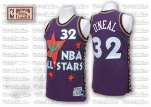Orlando Magic Shaquille O'Neal #32 Throwback 1995 All Star Authentic Maillot d'équipe de NBA - Violet pour Homme
