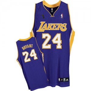 Maillot NBA Authentic Kobe Bryant #24 Los Angeles Lakers Road Champions Patch Violet - Enfants