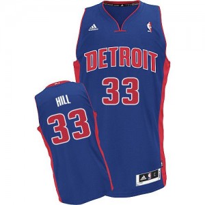 Maillot NBA Bleu royal Grant Hill #33 Detroit Pistons Road Swingman Homme Adidas