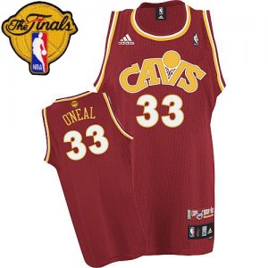 Maillot Swingman Cleveland Cavaliers NBA CAVS Throwback 2015 The Finals Patch Orange - #33 Shaquille O'Neal - Homme