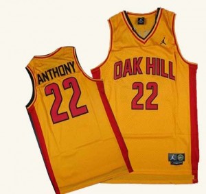 Maillot NBA Or Carmelo Anthony #22 New York Knicks Oak Hill Academy High School Authentic Homme Adidas