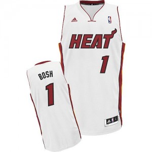 Maillot Adidas Blanc Home Swingman Miami Heat - Chris Bosh #1 - Homme