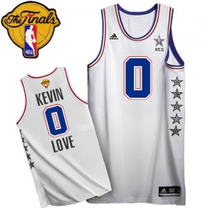 Maillot NBA Swingman Kevin Love #0 Cleveland Cavaliers 2015 All Star 2015 The Finals Patch Blanc - Homme