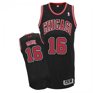 Chicago Bulls Pau Gasol #16 Alternate Authentic Maillot d'équipe de NBA - Noir pour Enfants