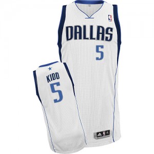 Dallas Mavericks #5 Adidas Home Blanc Authentic Maillot d'équipe de NBA en soldes - Jason Kidd pour Homme