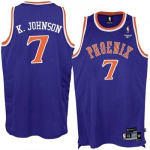 Phoenix Suns Kevin Johnson #7 New Throwback Swingman Maillot d'équipe de NBA - Violet pour Homme