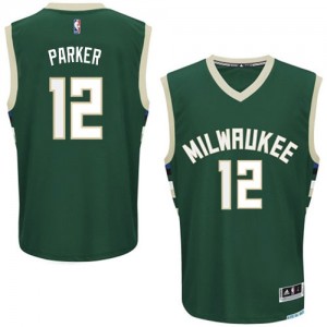 Maillot Adidas Vert Road Authentic Milwaukee Bucks - Jabari Parker #12 - Homme