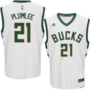 Milwaukee Bucks Miles Plumlee #21 Home Authentic Maillot d'équipe de NBA - Blanc pour Homme