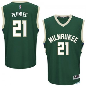 Maillot NBA Authentic Miles Plumlee #21 Milwaukee Bucks Road Vert - Homme