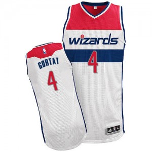 Maillot NBA Washington Wizards #4 Marcin Gortat Blanc Adidas Authentic Home - Homme