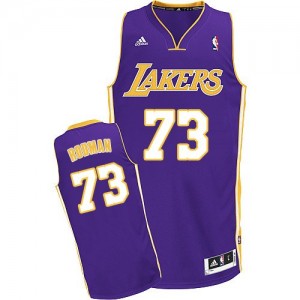 Los Angeles Lakers #73 Adidas Road Violet Swingman Maillot d'équipe de NBA préférentiel - Dennis Rodman pour Homme