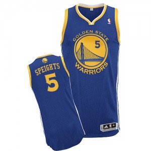 Maillot NBA Golden State Warriors #5 Marreese Speights Bleu royal Adidas Authentic Road - Homme