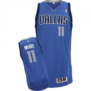 Maillot NBA Dallas Mavericks #11 JaVale McGee Bleu royal Adidas Authentic Road - Homme